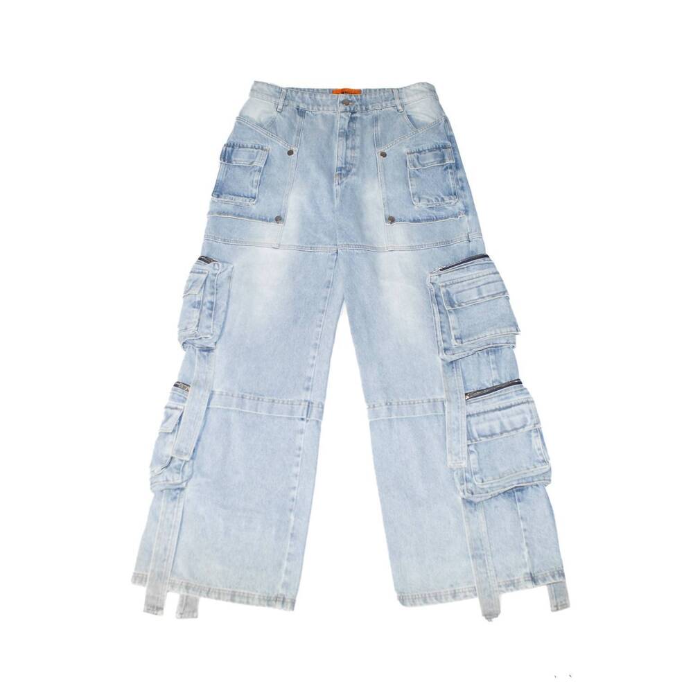 NEW KNOTWTR women's 10 pocket cargo jeans in blue